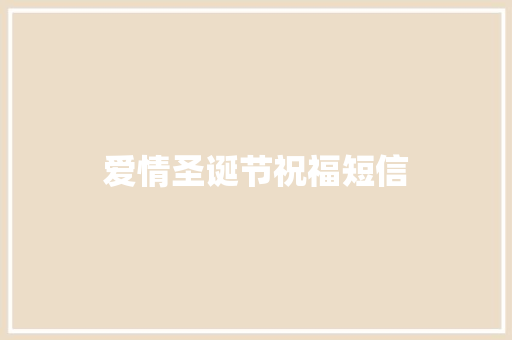 爱情圣诞节祝福短信