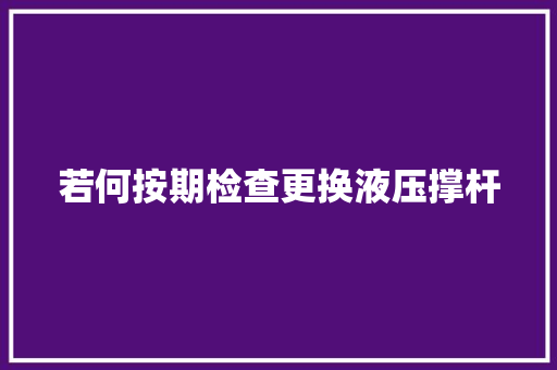 若何按期检查更换液压撑杆