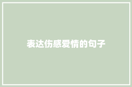 表达伤感爱情的句子