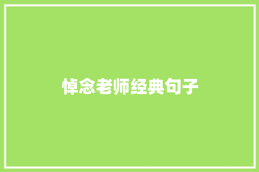 悼念老师经典句子