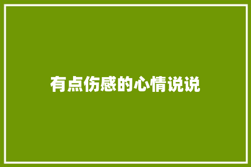 有点伤感的心情说说