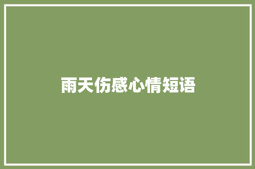 雨天伤感心情短语