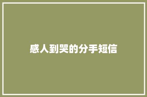 感人到哭的分手短信