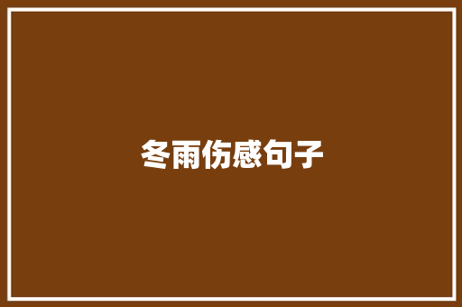 冬雨伤感句子