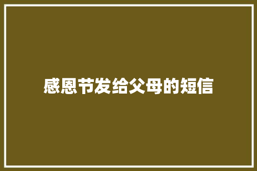 感恩节发给父母的短信