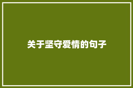 关于坚守爱情的句子