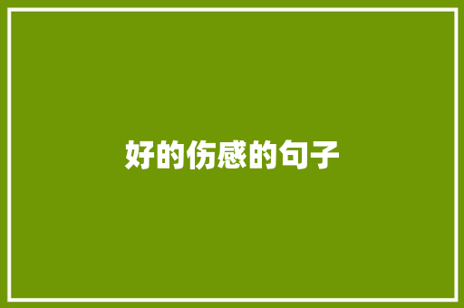 好的伤感的句子