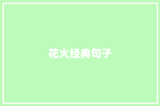 花火经典句子