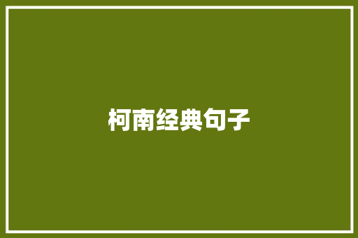 柯南经典句子