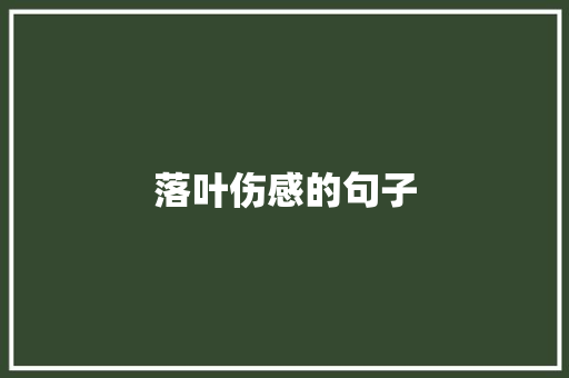 落叶伤感的句子