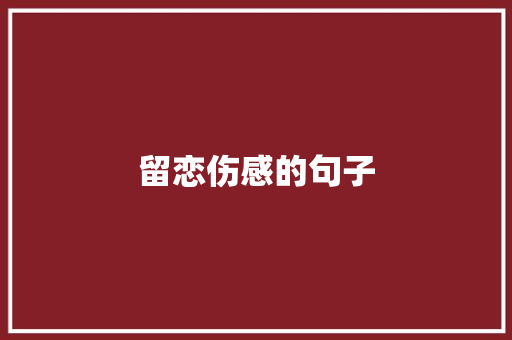 留恋伤感的句子