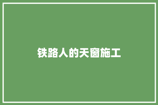 铁路人的天窗施工