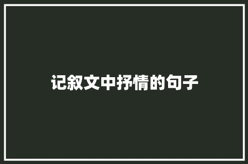 记叙文中抒情的句子