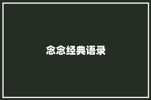 念念经典语录