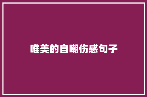唯美的自嘲伤感句子
