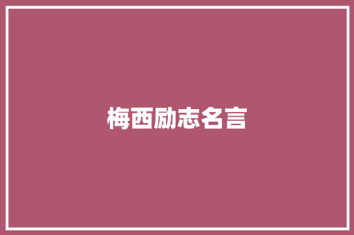 梅西励志名言
