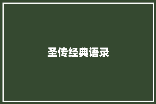 圣传经典语录