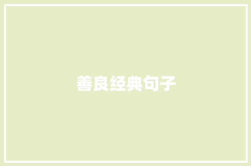 善良经典句子