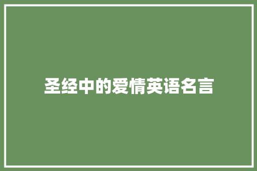 圣经中的爱情英语名言