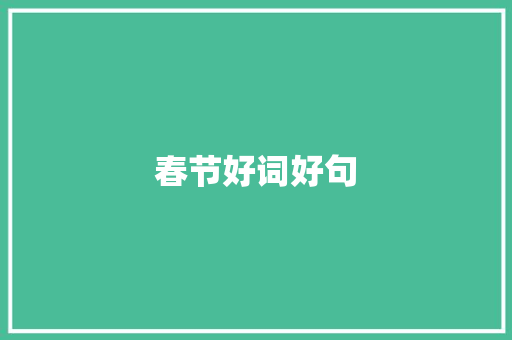 春节好词好句
