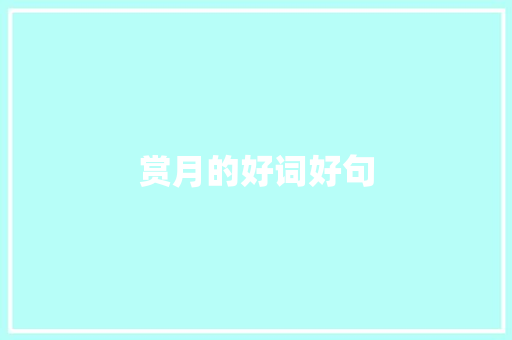 赏月的好词好句