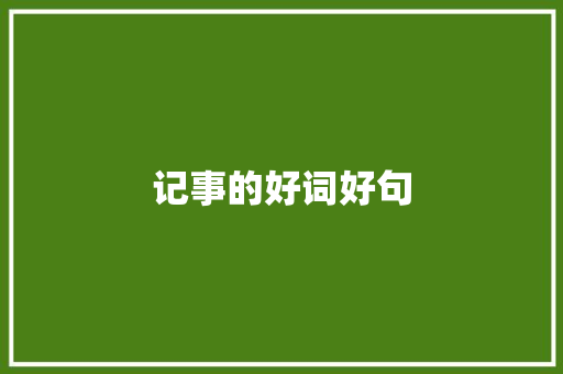 记事的好词好句