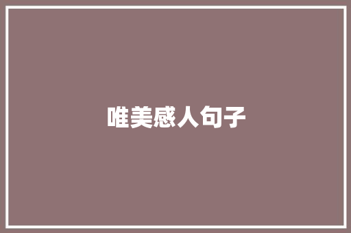 唯美感人句子