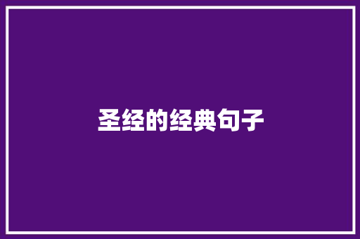 圣经的经典句子
