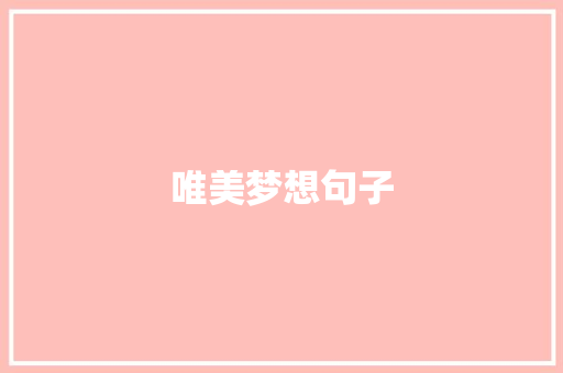 唯美梦想句子