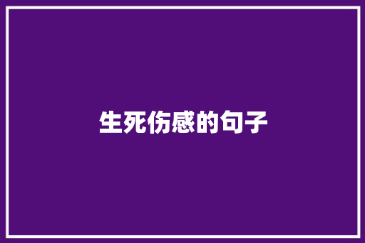 生死伤感的句子