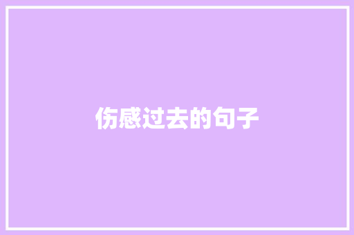 伤感过去的句子