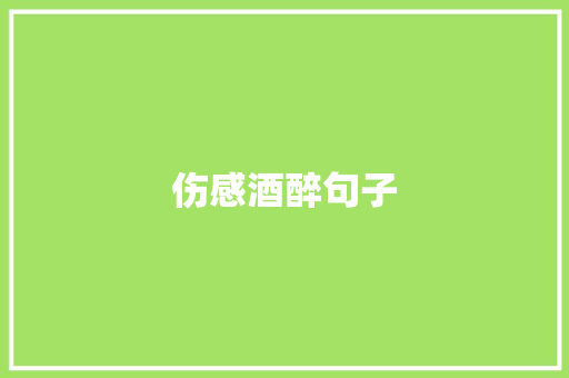 伤感酒醉句子