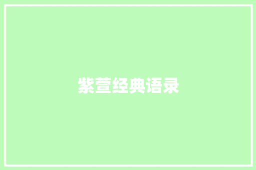 紫萱经典语录