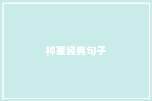 神墓经典句子