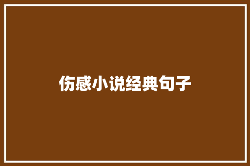 伤感小说经典句子 知识百科