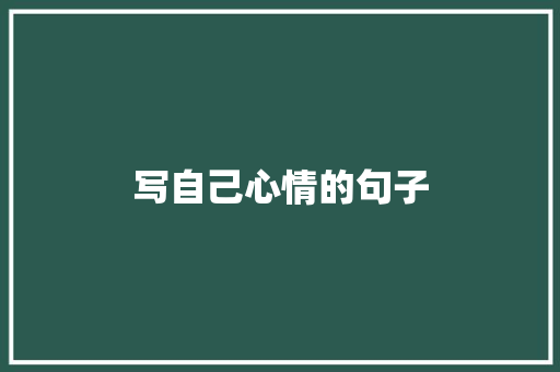 写自己心情的句子