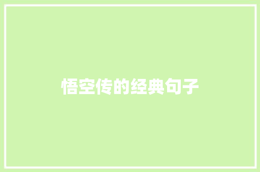 悟空传的经典句子