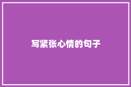 写紧张心情的句子