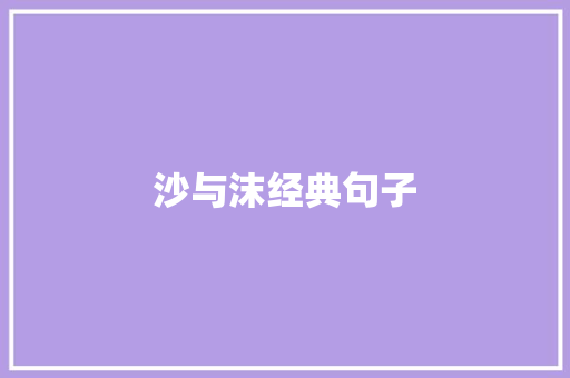 沙与沫经典句子
