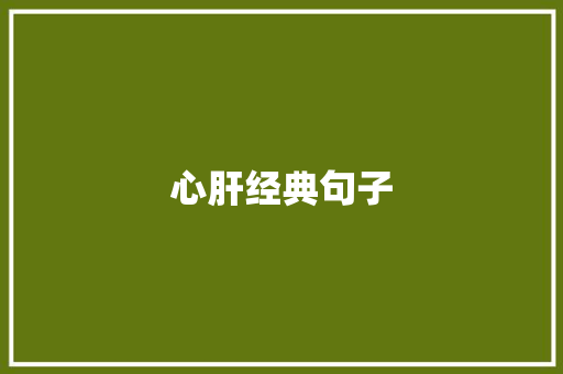 心肝经典句子