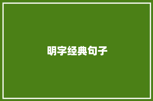 明字经典句子