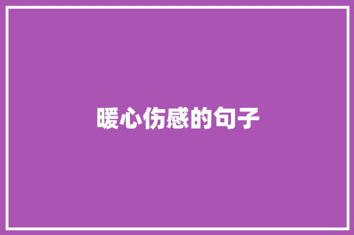 暖心伤感的句子