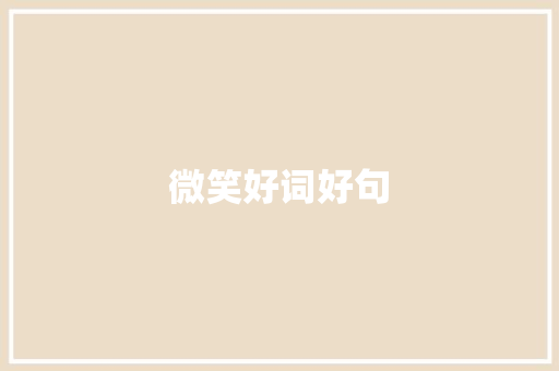 微笑好词好句