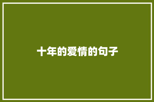 十年的爱情的句子