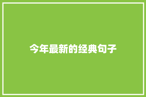 今年最新的经典句子