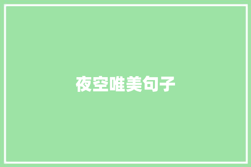 夜空唯美句子
