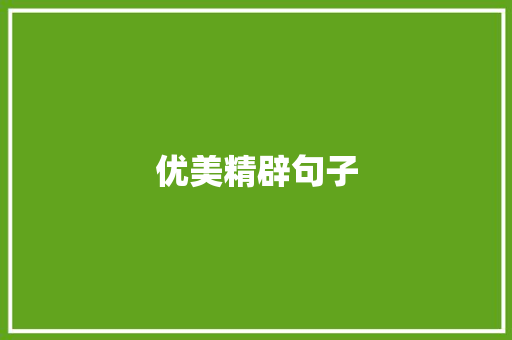 优美精辟句子