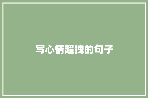 写心情超拽的句子