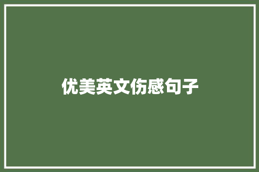 优美英文伤感句子