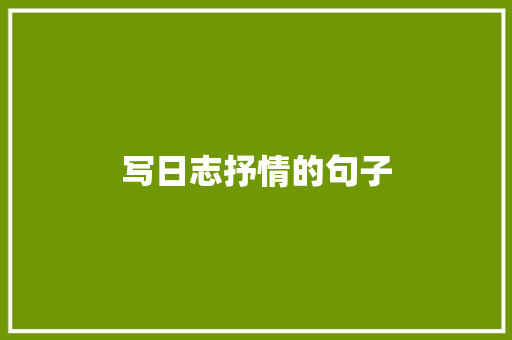 写日志抒情的句子